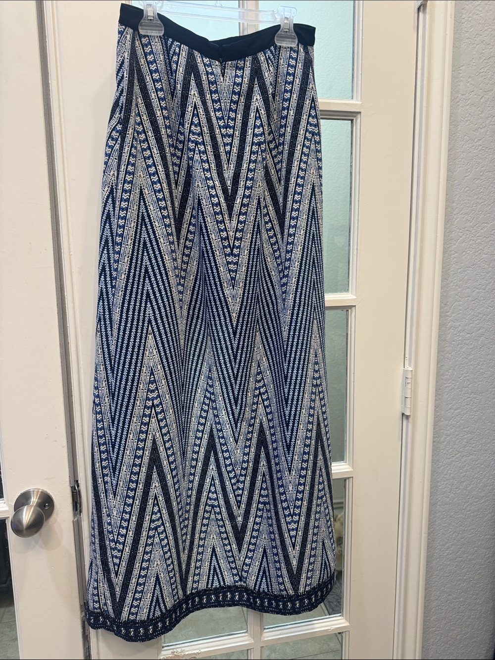 BCBGMaxAzria Blue and White Maxi Skirt